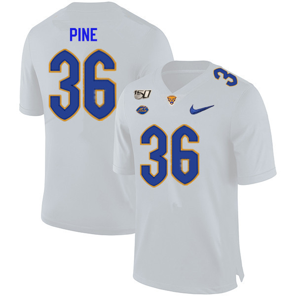 2019 Men #36 Chase Pine Pitt Panthers College Football Jerseys Sale-White